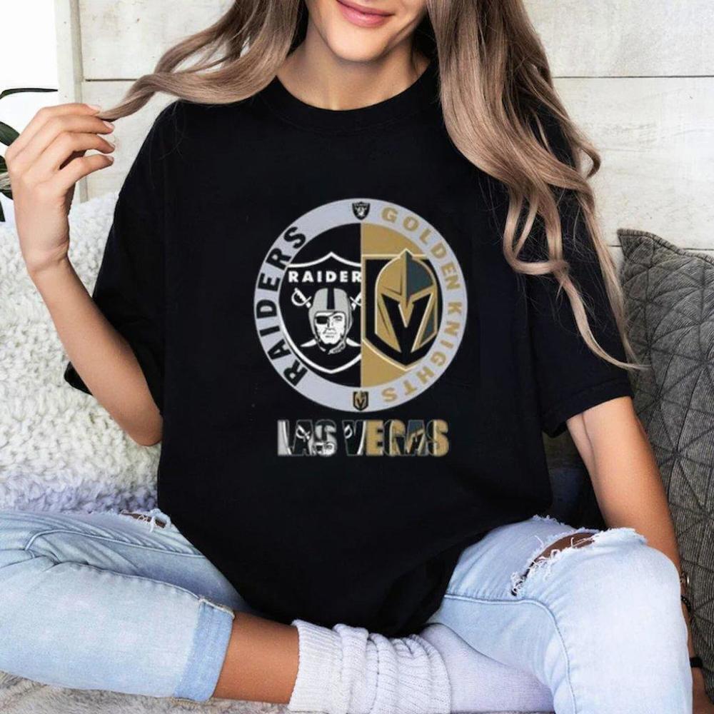 Las Vegas Raiders Golden Knights Champion Mashup Sports Fan T-Shirt